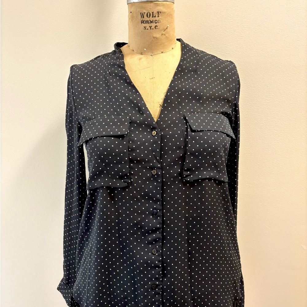 Polka Dot Black Blouse